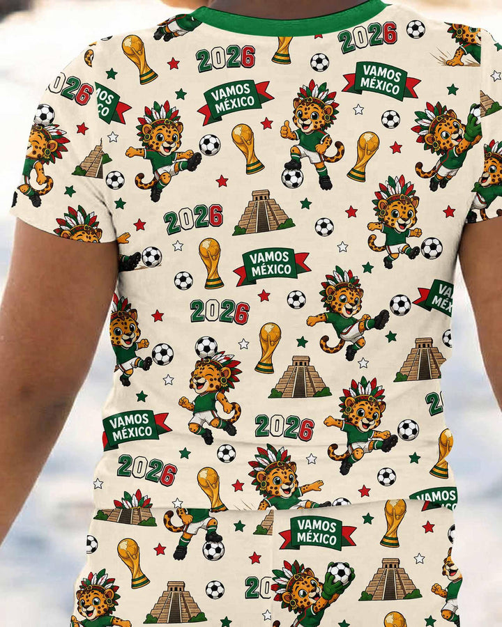 Zweiteiliges, kurzärmliges Pyjama-Set mit Marienkäfern