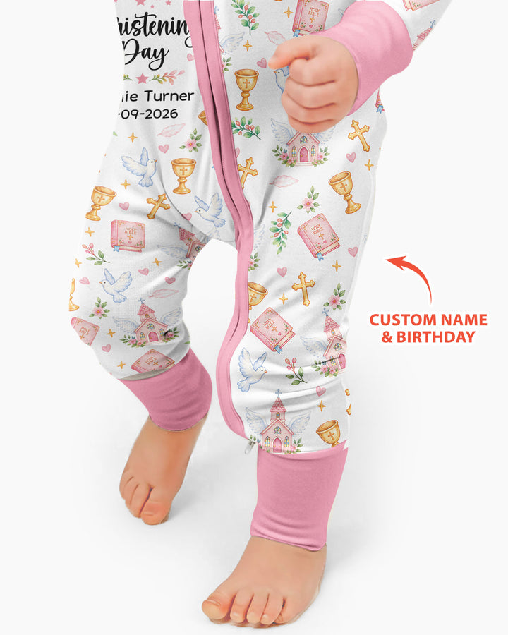 Personalized When I Wake Up It Will Be My Christening Day Bamboo Convertible Zippy
