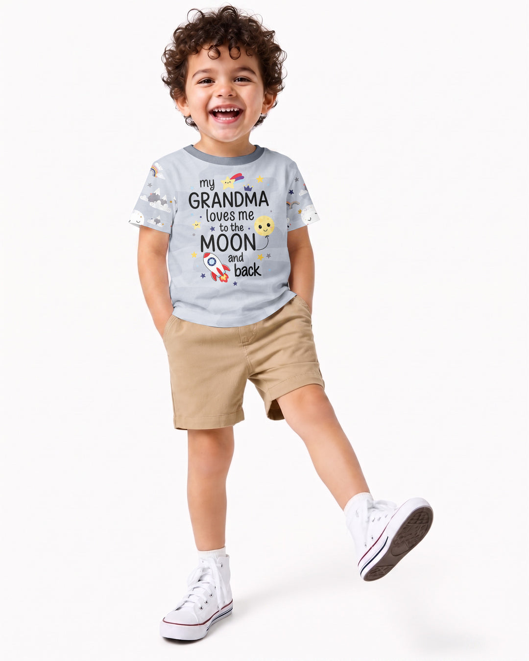 My Grandma Loves Me To The Moon And Back Bamboo Crewneck T-Shirt