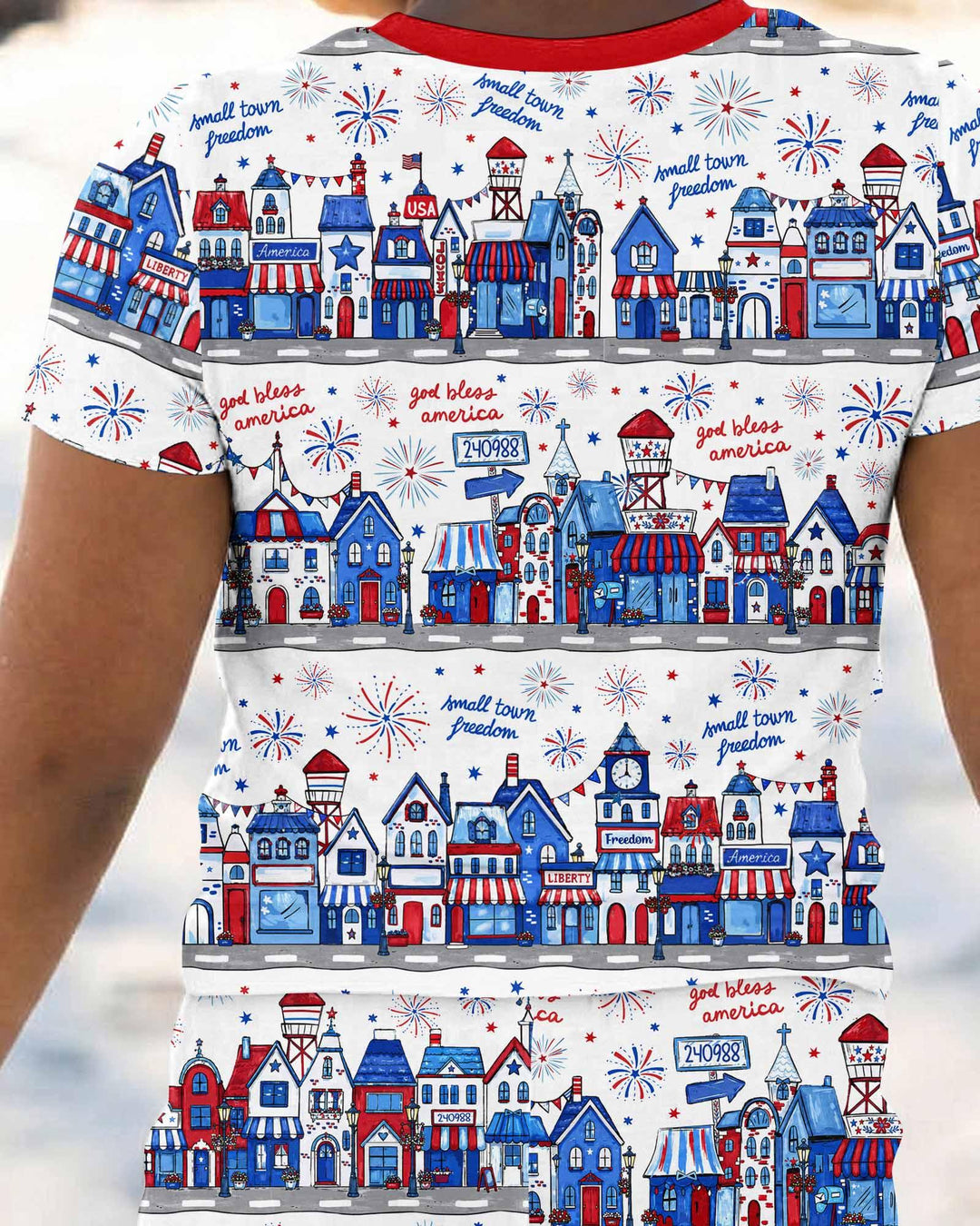 Zweiteiliges, kurzärmliges Pyjama-Set mit Marienkäfern