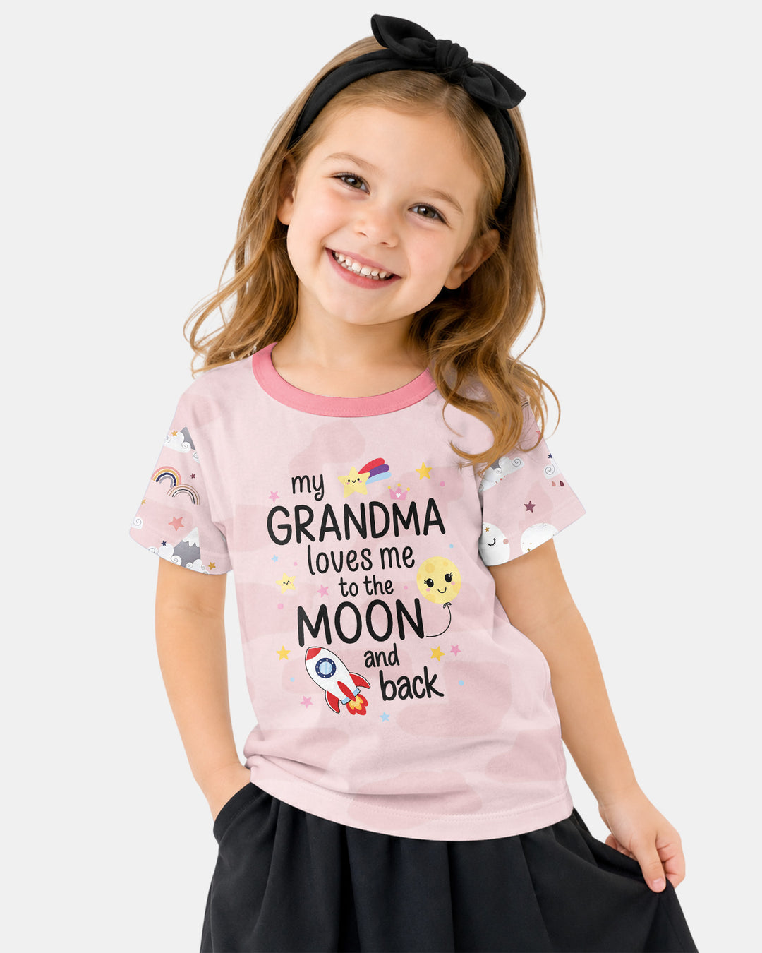 My Grandma Loves Me To The Moon And Back Bamboo Crewneck T-Shirt