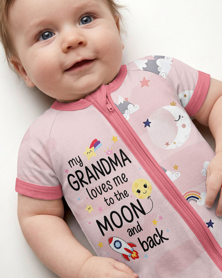 My Grandma Loves Me To The Moon And Back Bamboo Shorty Zippy