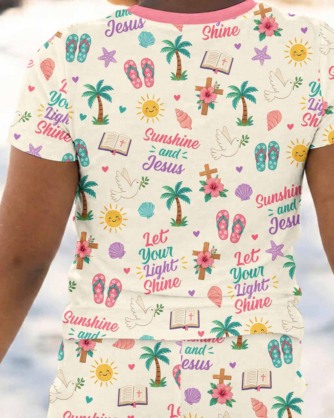 Zweiteiliges, kurzärmliges Pyjama-Set mit Marienkäfern