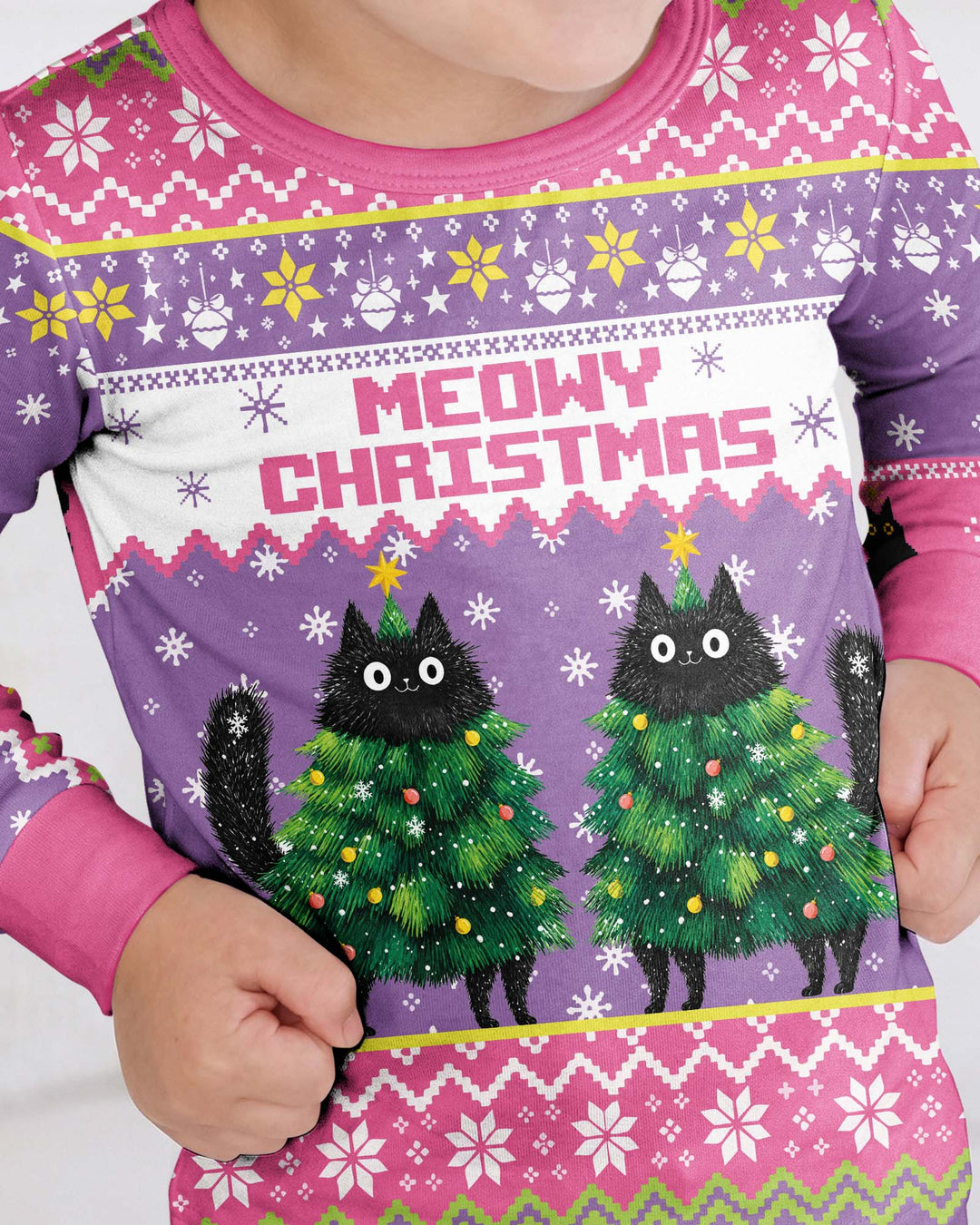 Meowy Christmas Bamboo Two Piece Long Sleeve Pajama Set