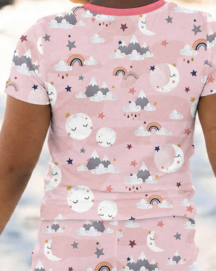My Grandma Loves Me To The Moon And Back Bamboo Two Piece Short Sleeve Pajama Set