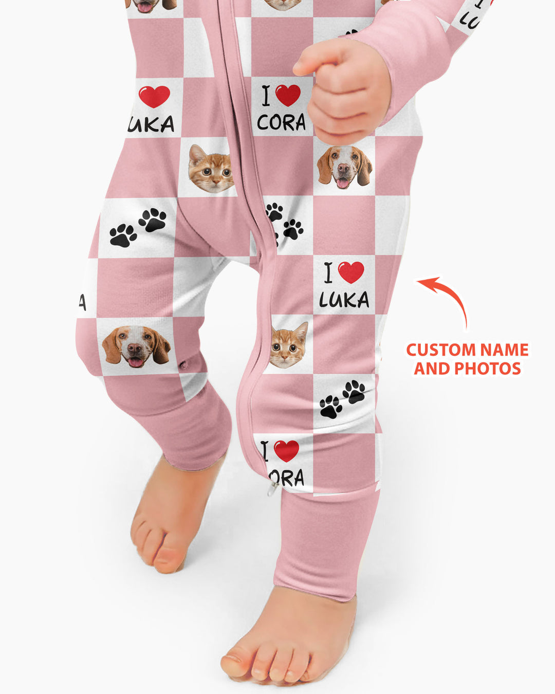 Custom Photo I Love My Best Friend Dog/Cat Bamboo Convertible Zippy