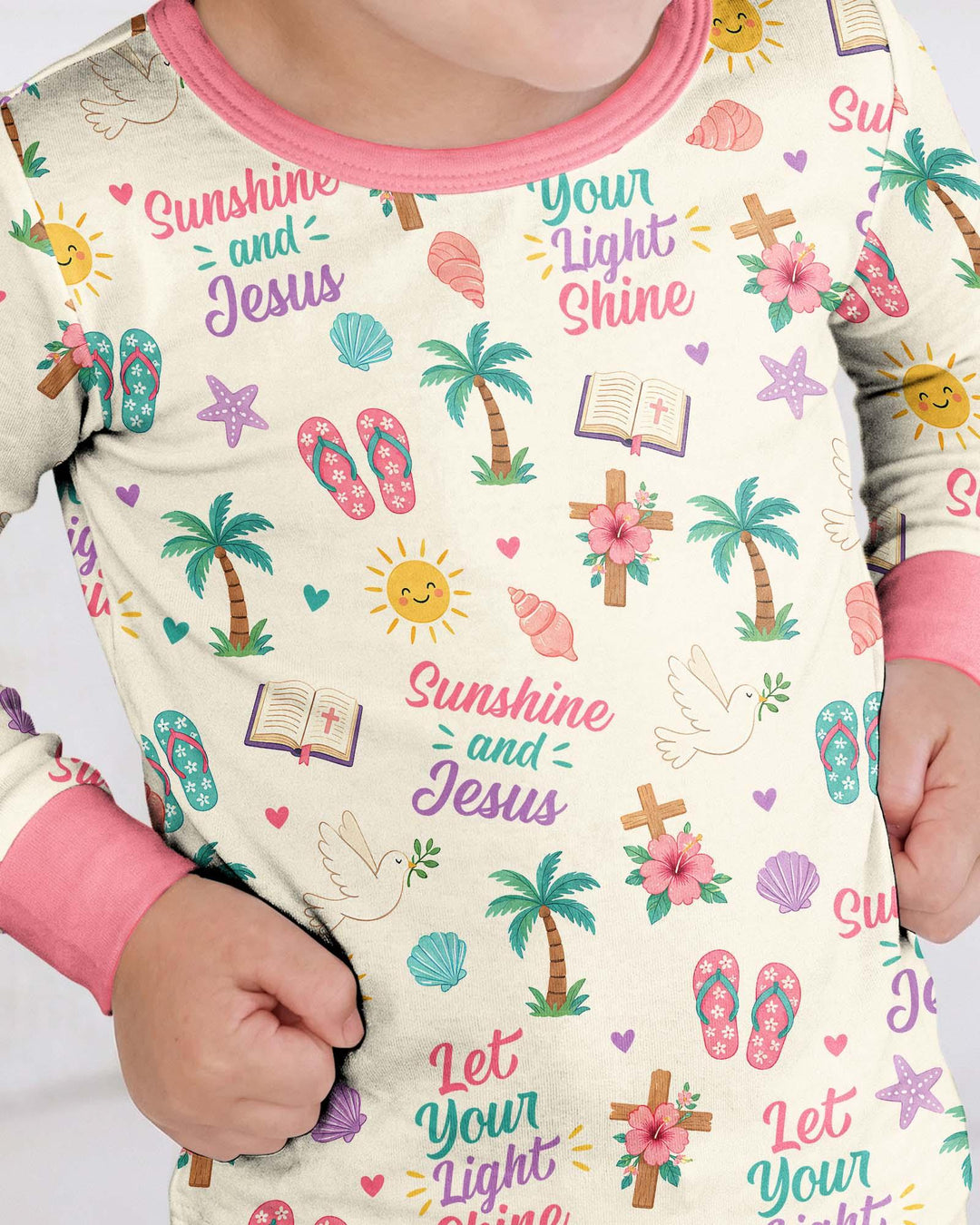 Zweiteiliges Langarm-Pyjama-Set mit Sommerfrüchten