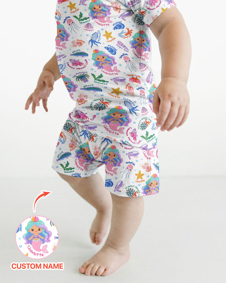 Zweiteiliges Pyjama-Set mit kurzen Ärmeln und Shorts im Sommer-Design