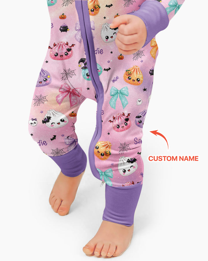 Custom Name Spooky Dumpling Bamboo Convertible Zippy