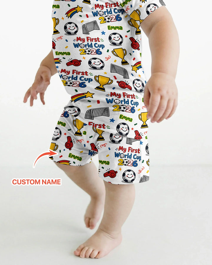 Zweiteiliges Pyjama-Set mit kurzen Ärmeln und Shorts im Sommer-Design