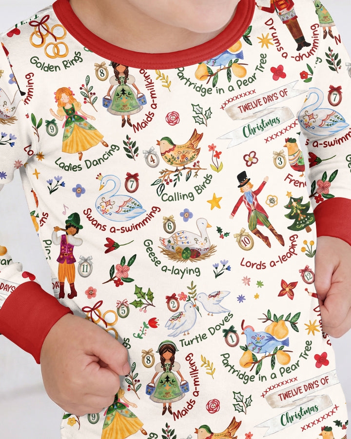 The 12 Days of Christmas Bamboo Two Piece Long Sleeve Pajama Set