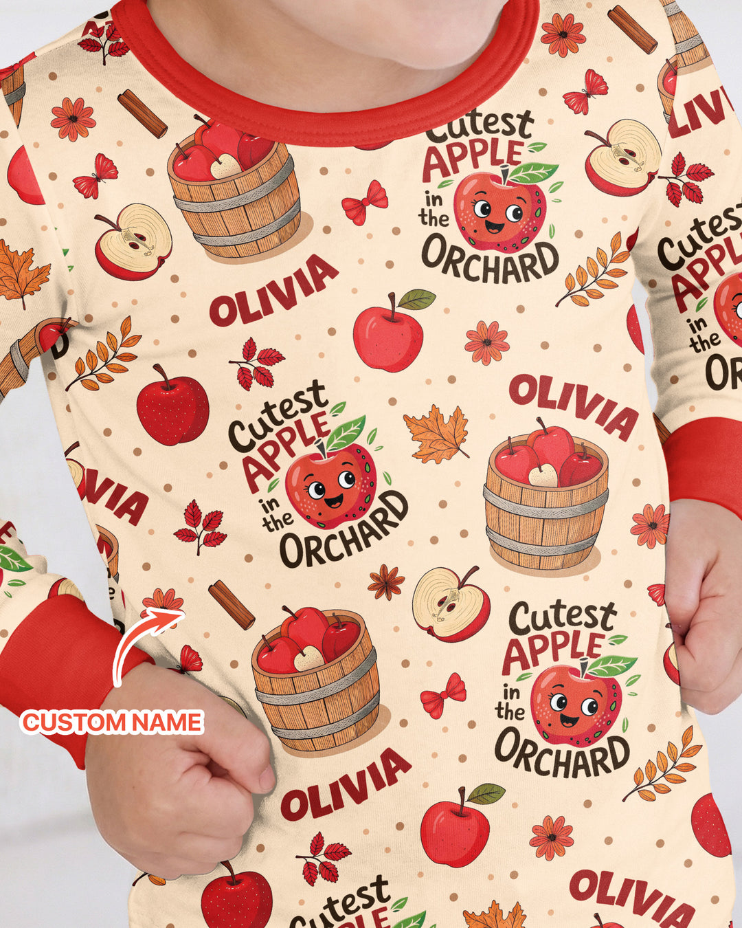 Cutest Apple In The Orchard Bamboo Two Piece Long Sleeve Pajama Set