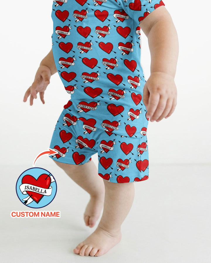 Zweiteiliges Pyjama-Set mit kurzen Ärmeln und Shorts im Sommer-Design