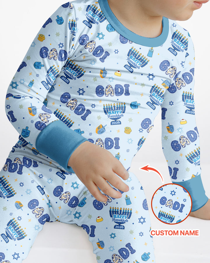Zweiteiliges Langarm-Pyjama-Set mit Sommerfrüchten