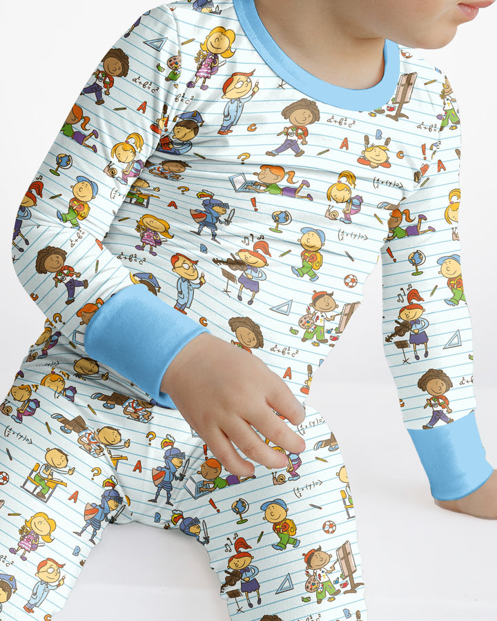 Zweiteiliges Langarm-Pyjama-Set mit Sommerfrüchten