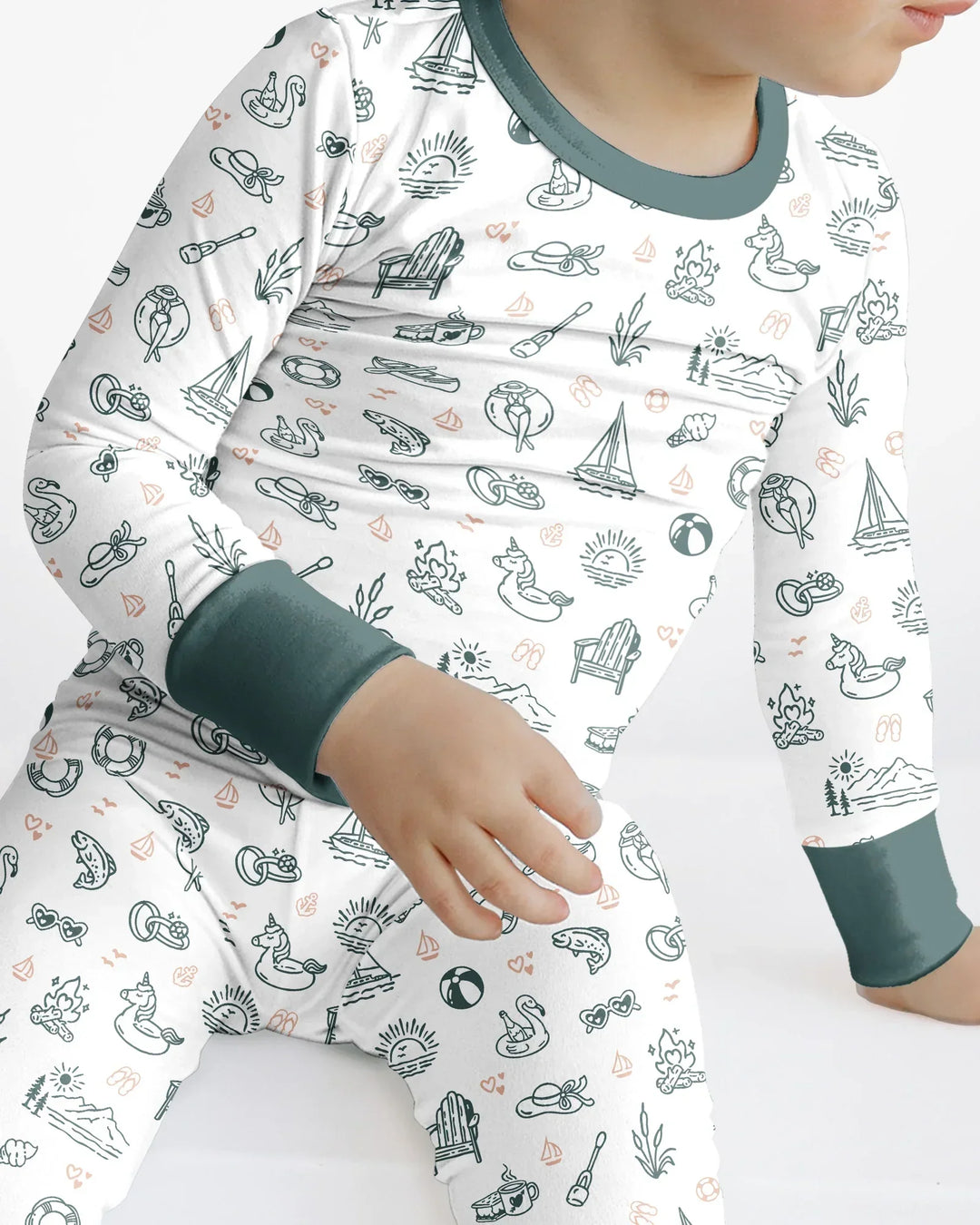 Lake Vibe Bamboo Two Piece Long Sleeve Pajama Set