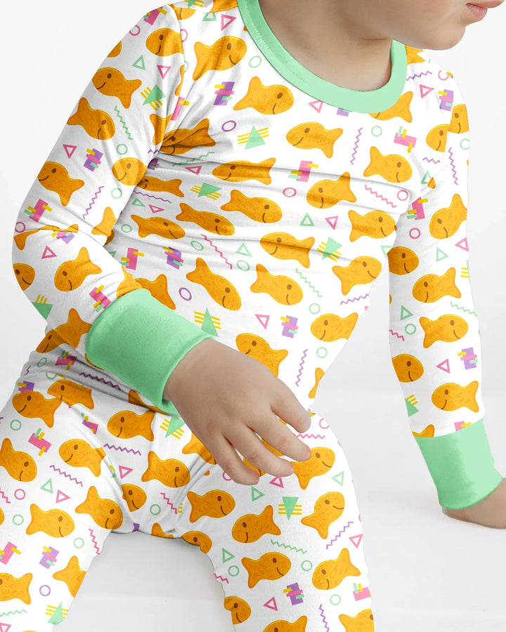 Zweiteiliges Langarm-Pyjama-Set mit Sommerfrüchten