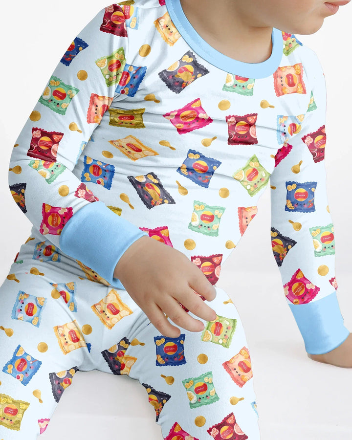 Zweiteiliges Langarm-Pyjama-Set mit Sommerfrüchten