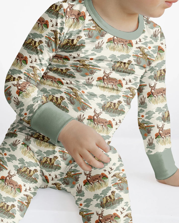 Zweiteiliges Langarm-Pyjama-Set mit Sommerfrüchten