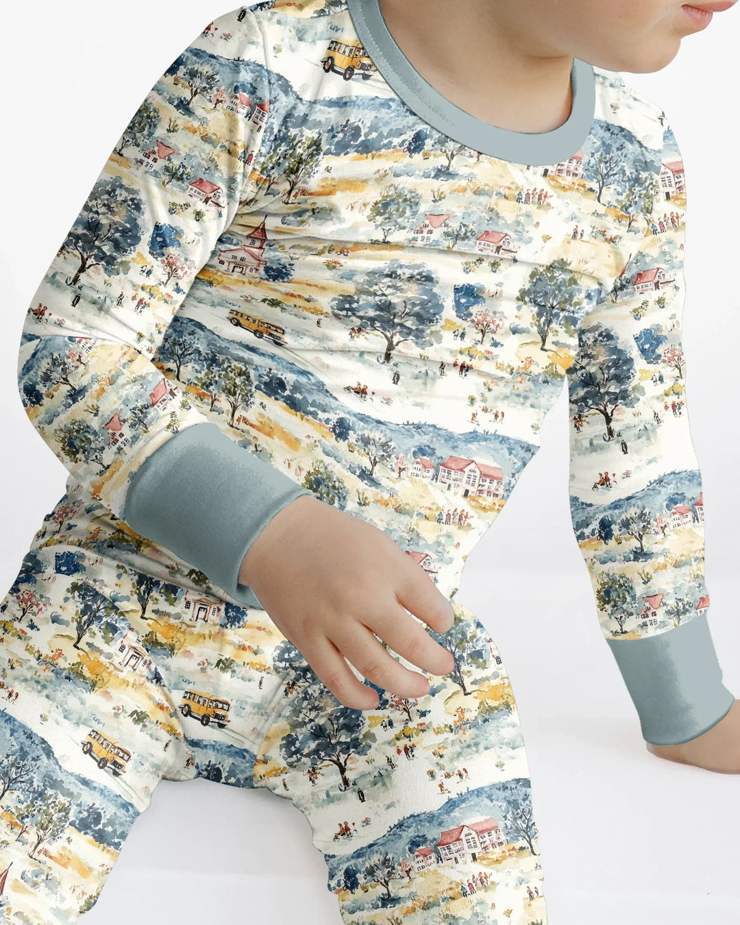Zweiteiliges Langarm-Pyjama-Set mit Sommerfrüchten