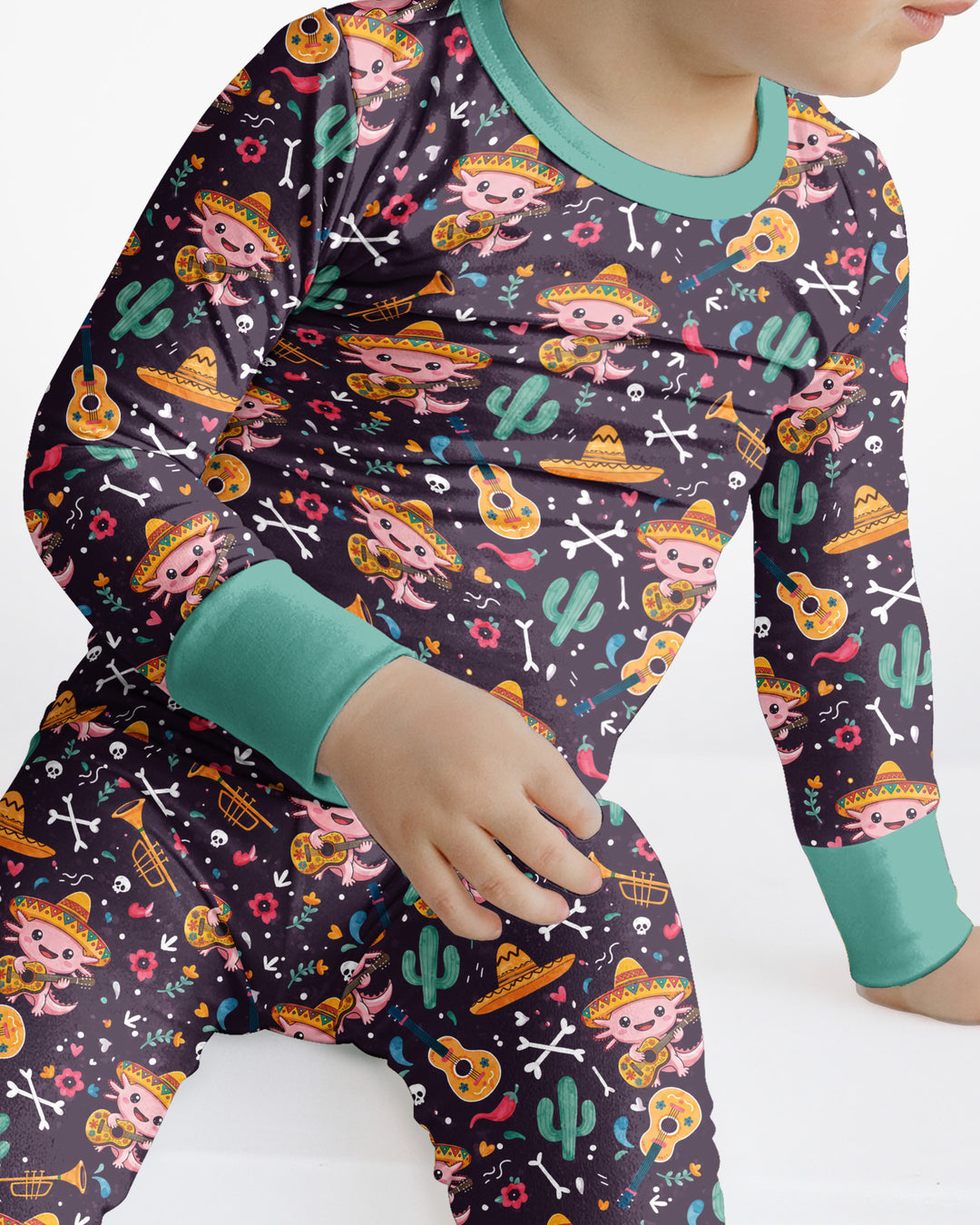 Axolotl Fiesta Bamboo Two Piece Long Sleeve Pajama Set
