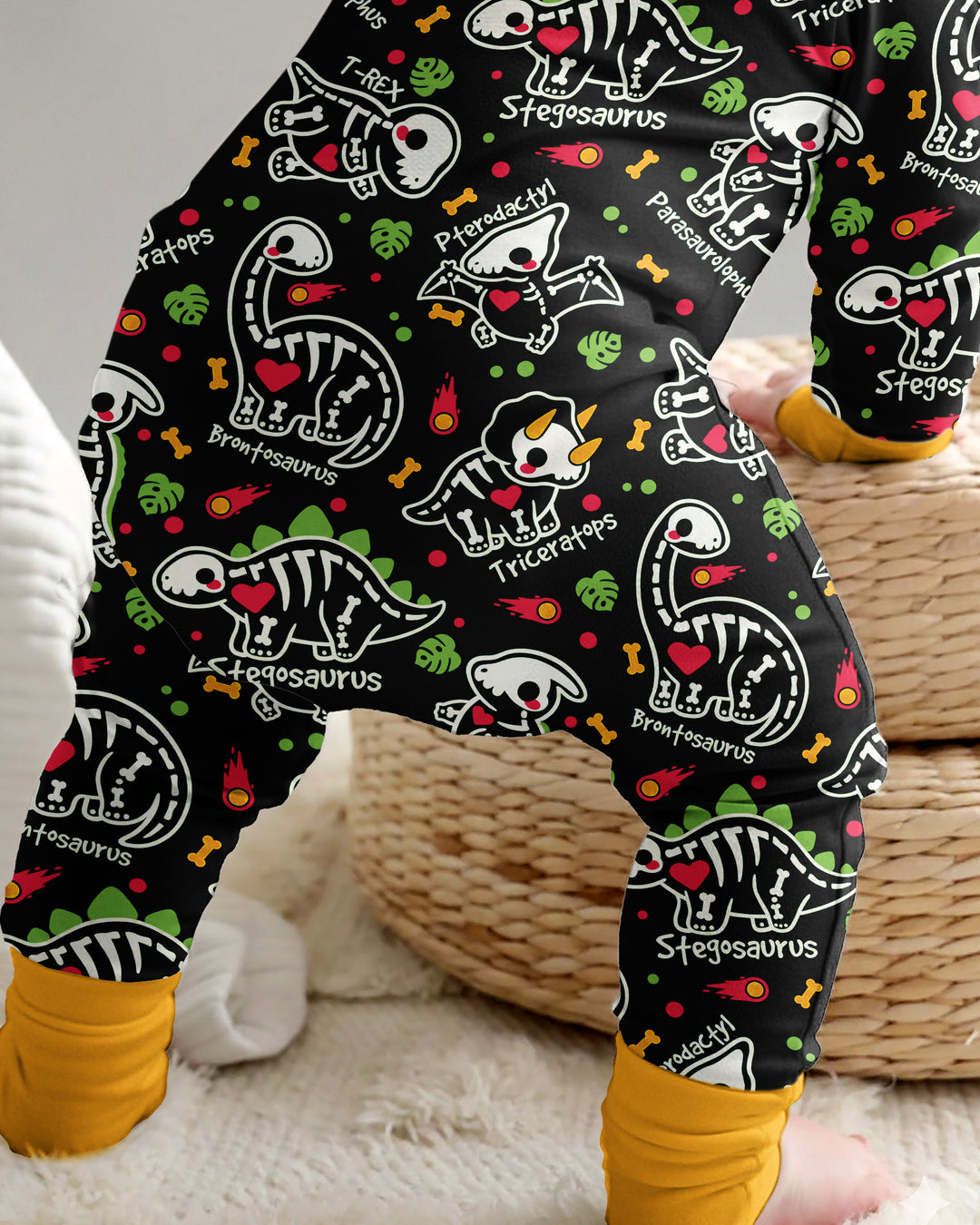 Kawaii Skeleton Dinos Bamboo Convertible Zippy