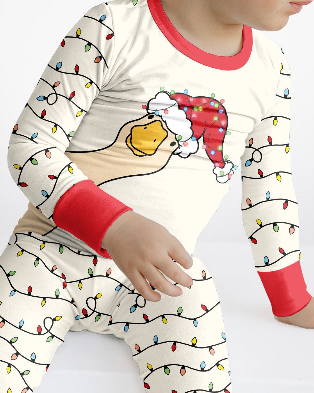 Funny Christmas Goose Bamboo Two Piece Long Sleeve Pajama Set