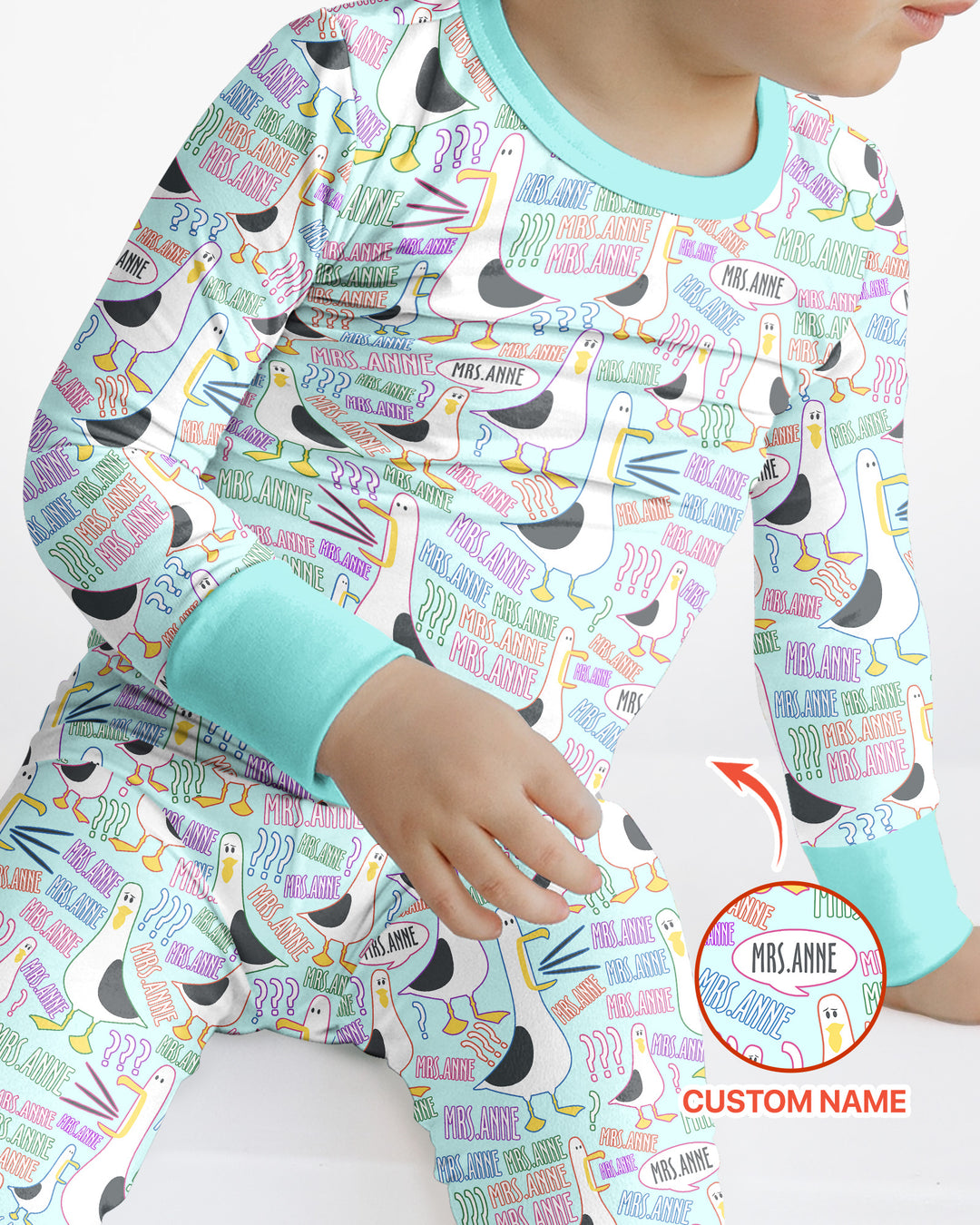 Teacher Teacher Teacher Funny Seagull Bamboo Two Piece Long Sleeve Pajama Set