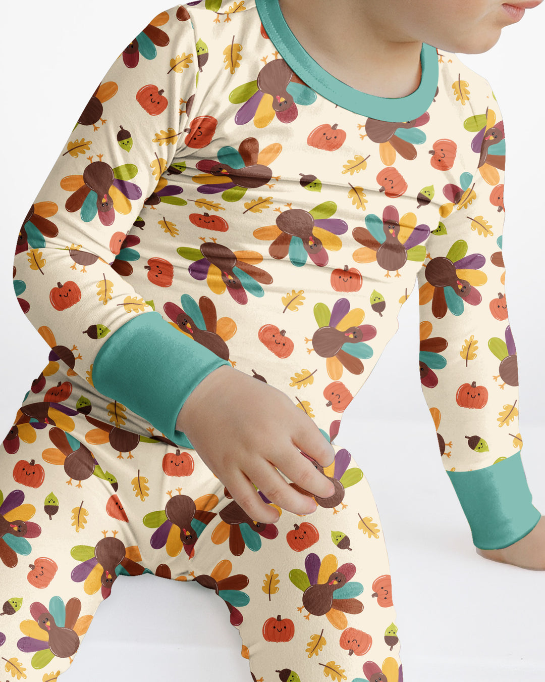 Thankful Turkey Days Bamboo Two Piece Long Sleeve Pajama Set
