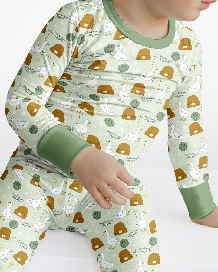 Zweiteiliges Langarm-Pyjama-Set mit Sommerfrüchten