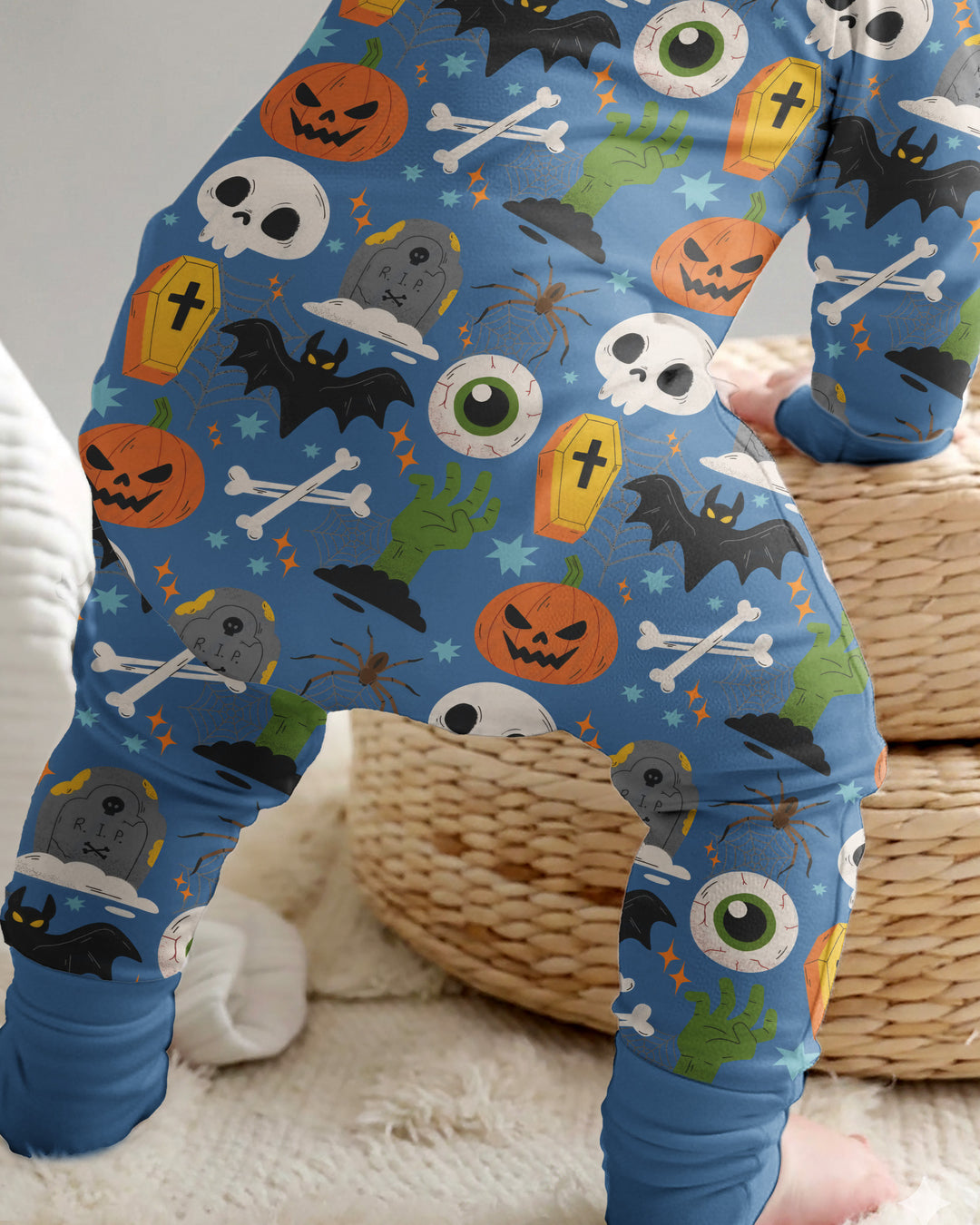 Little Monsters Bambus-Strampler mit Reißverschluss für Halloween