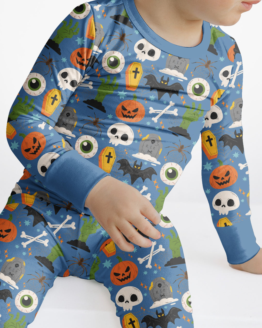 Little Monsters Bamboo Two Piece Long Sleeve Pajama Set For Halloween