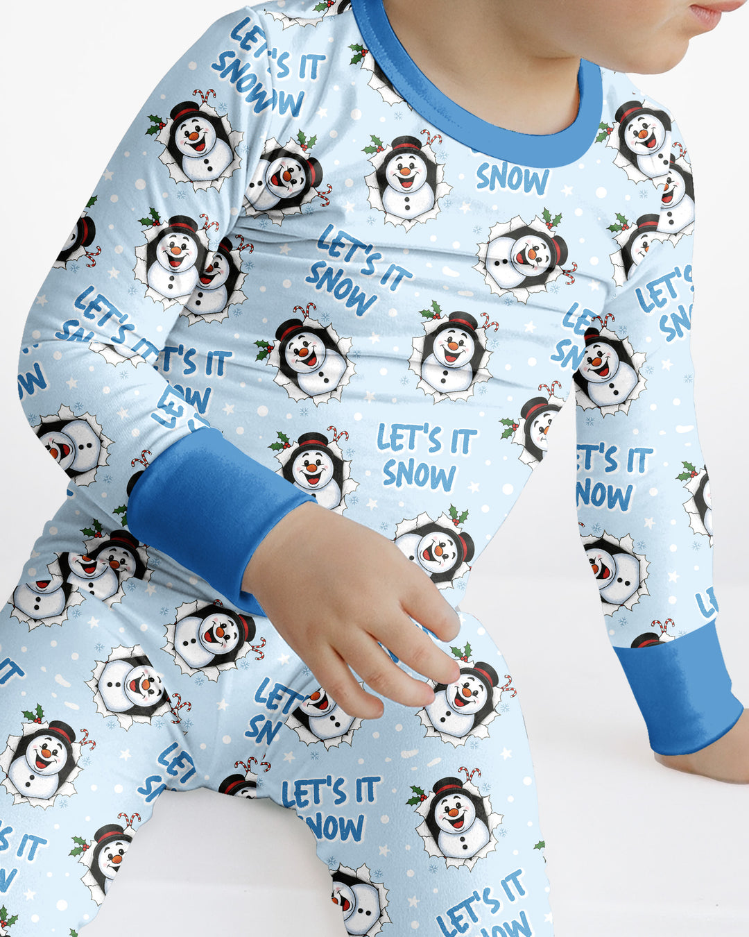 Funny Snowman Bamboo Two Piece Long Sleeve Pajama Set