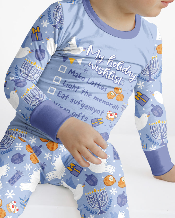 Hanukkah To Do List Bamboo Two Piece Long Sleeve Pajama Set