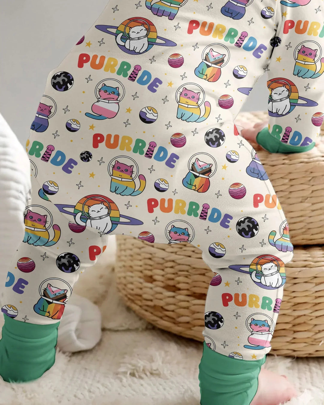 Rainbow Space Cats Family Matching Bamboo Convertible Zippy