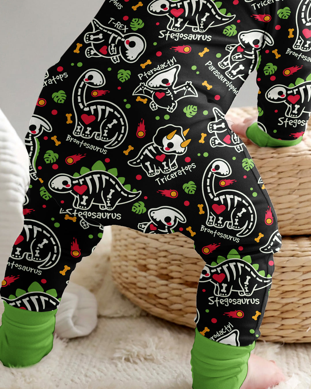 Kawaii Skeleton Dinos Bamboo Convertible Zippy