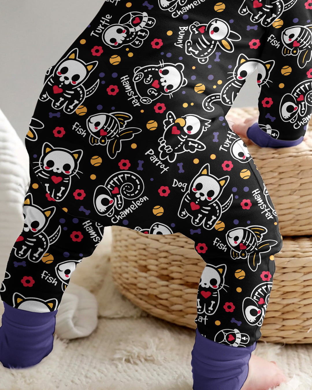 Kawaii Skeleton Pets Bamboo Convertible Zippy
