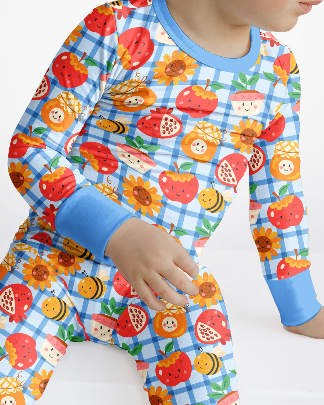 Zweiteiliges Langarm-Pyjama-Set mit Sommerfrüchten