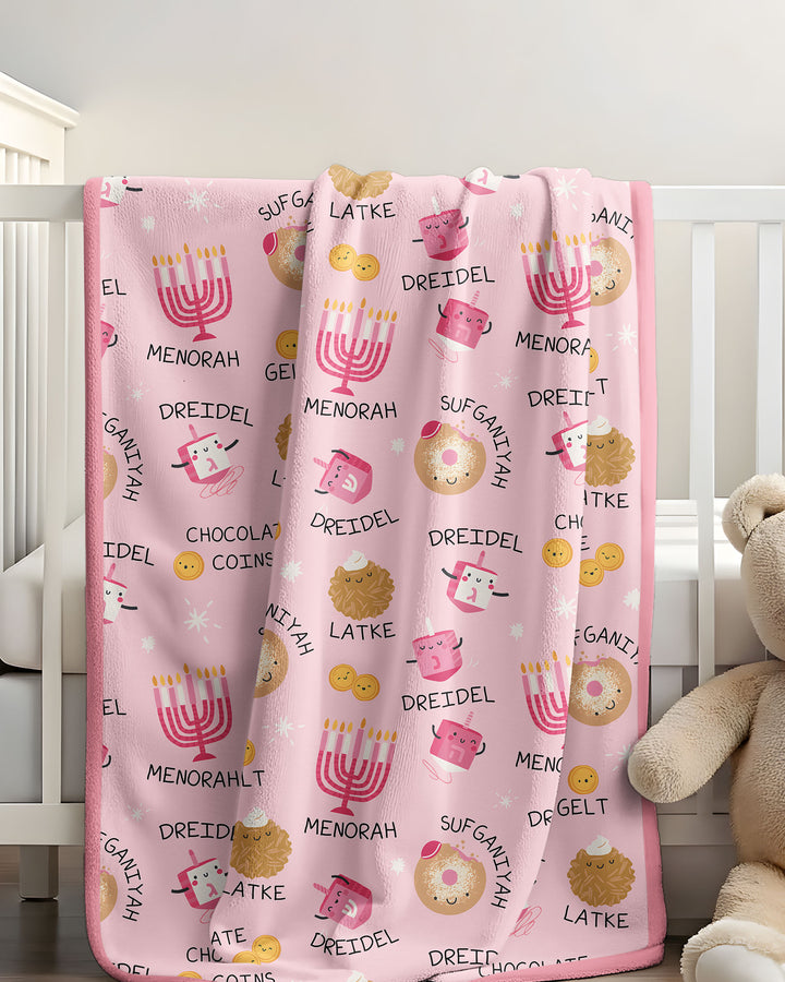 Family Hanukkah Matching Bamboo Blanket