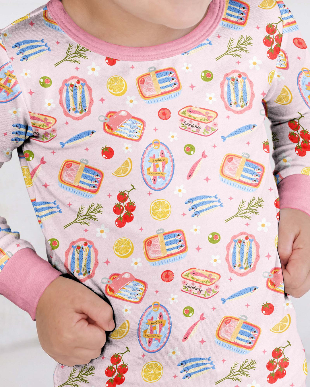 Zweiteiliges Langarm-Pyjama-Set mit Sommerfrüchten