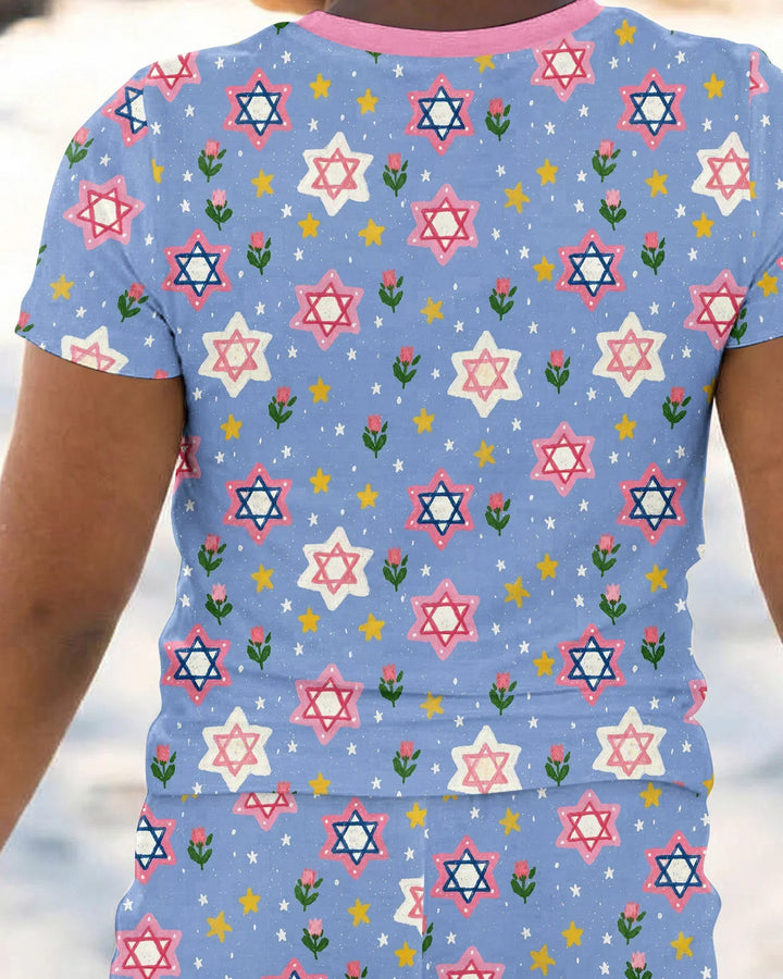 Zweiteiliges, kurzärmliges Pyjama-Set mit Marienkäfern