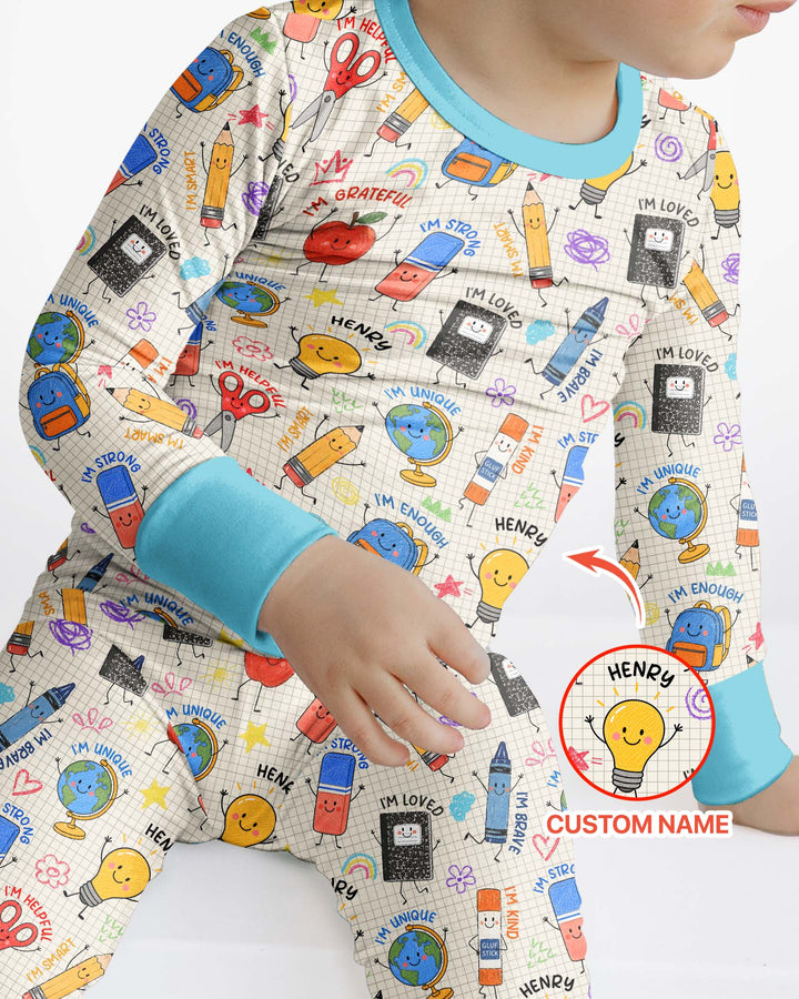 Zweiteiliges Langarm-Pyjama-Set mit Sommerfrüchten