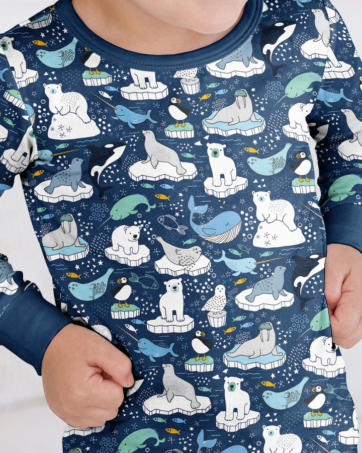 Animal Icebergs Bamboo Two Piece Long Sleeve Pajama Set
