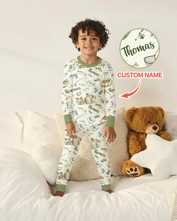 Zweiteiliges Langarm-Pyjama-Set mit Sommerfrüchten
