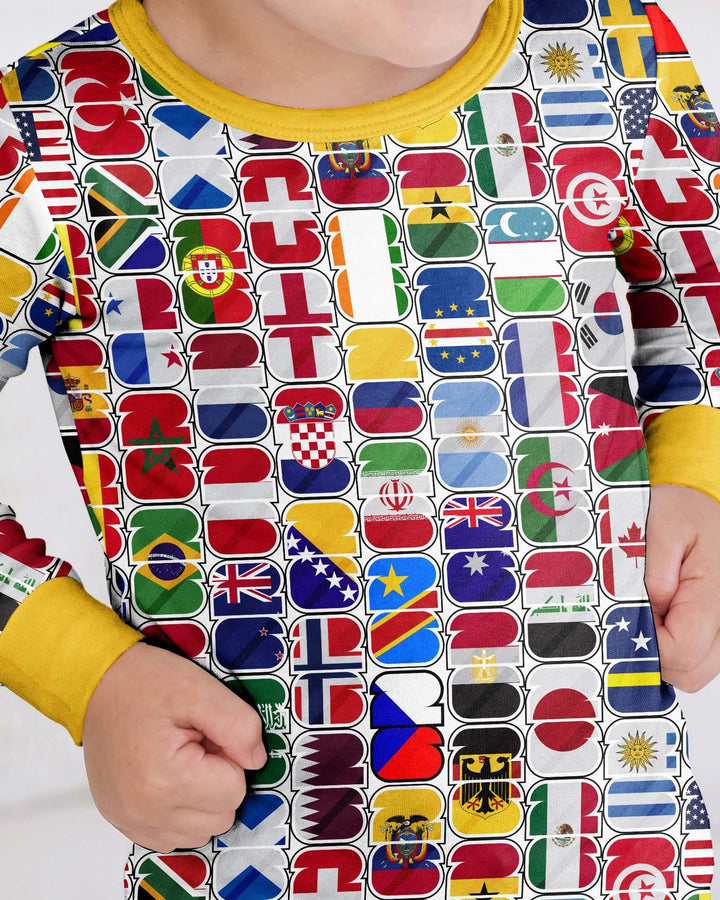 Zweiteiliges Langarm-Pyjama-Set mit Sommerfrüchten