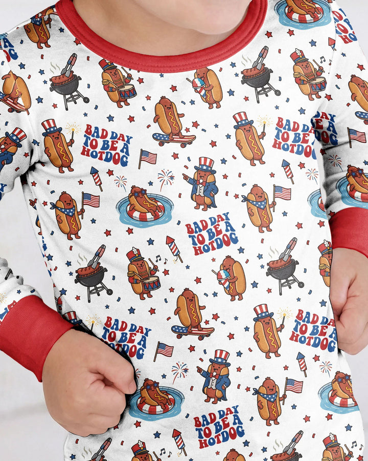 Zweiteiliges Langarm-Pyjama-Set mit Sommerfrüchten