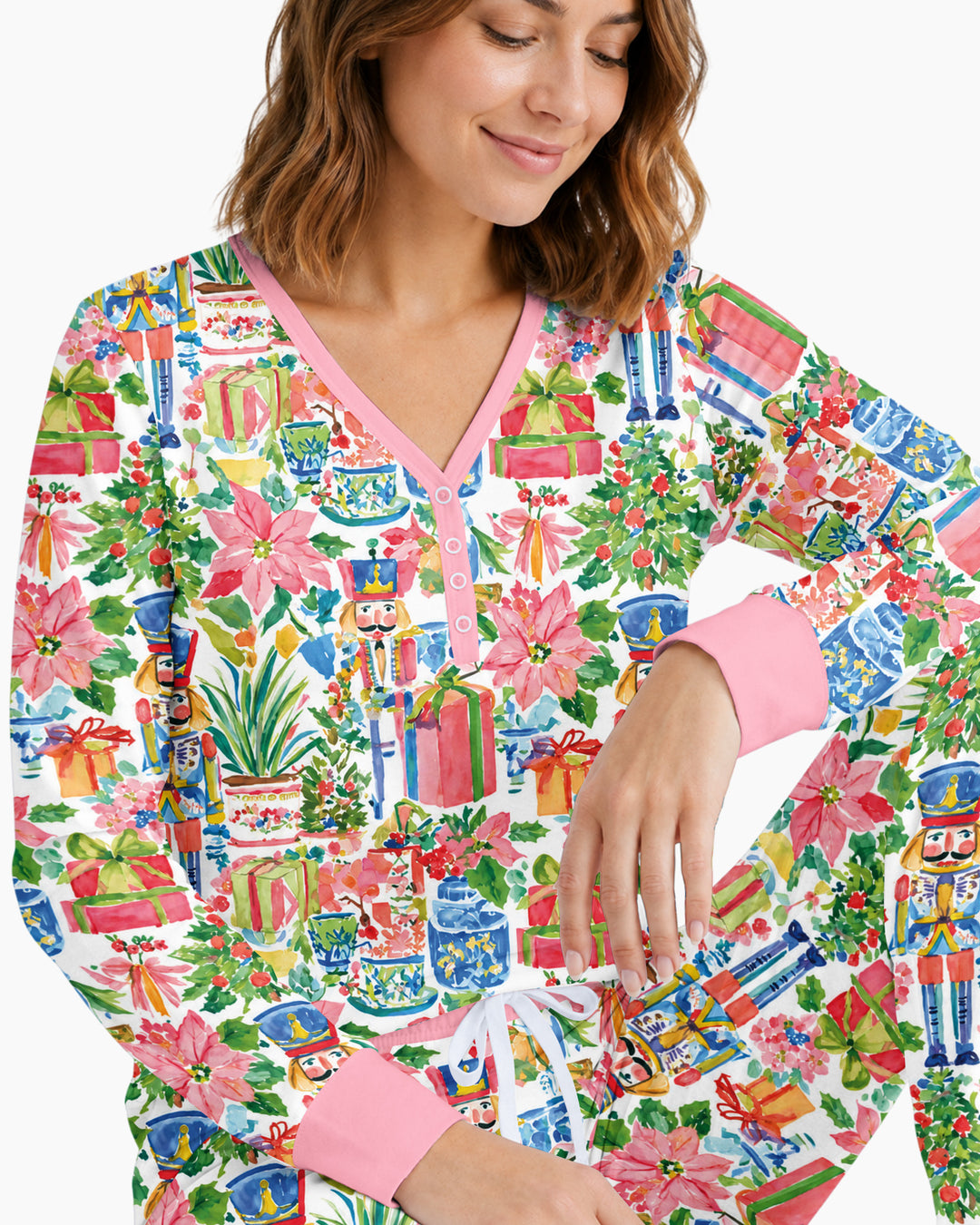 Watercolor Nutcracker Holiday Bamboo Women Pajama Set