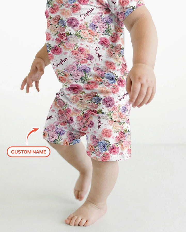 Zweiteiliges Pyjama-Set mit kurzen Ärmeln und Shorts im Sommer-Design