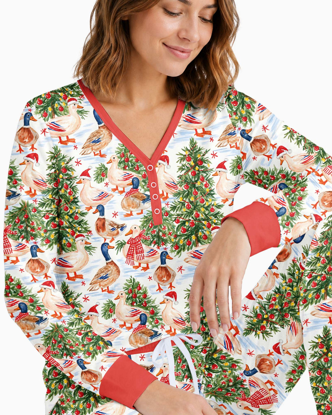 Christmas and Duck Bamboo Women Pajama Set