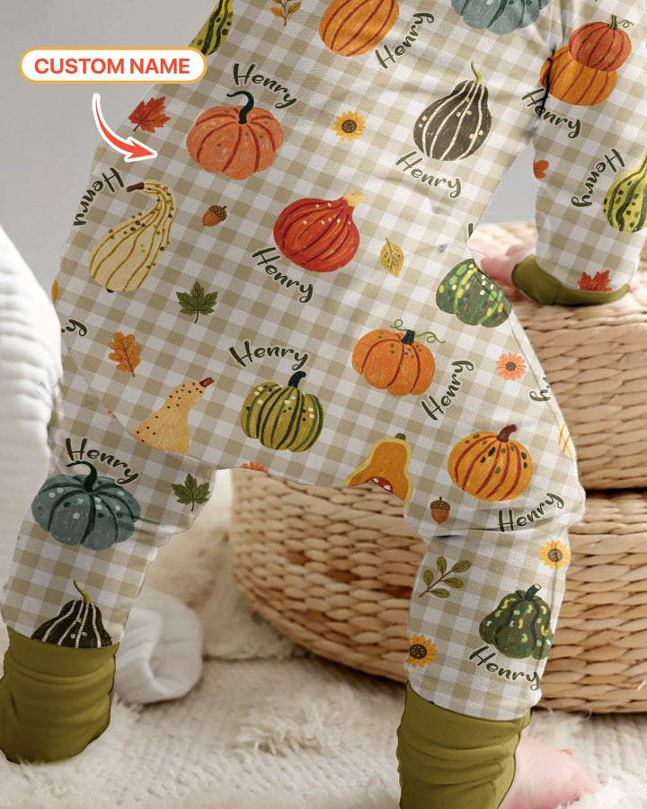 Pumpkin Patch Custom Name Bamboo Convertible Zippy
